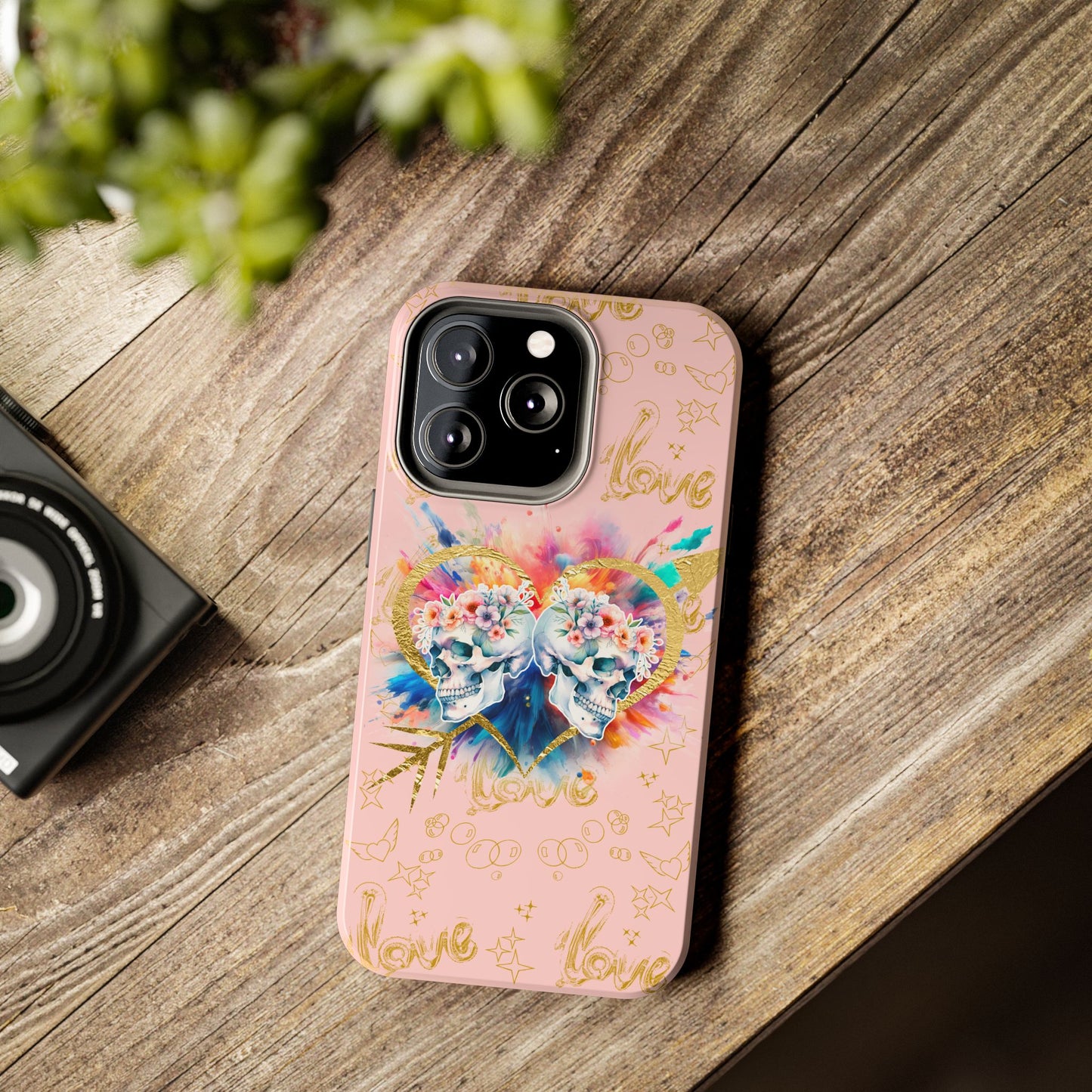 Love is Golden Watercolor (pink) - Tough Phone Cases