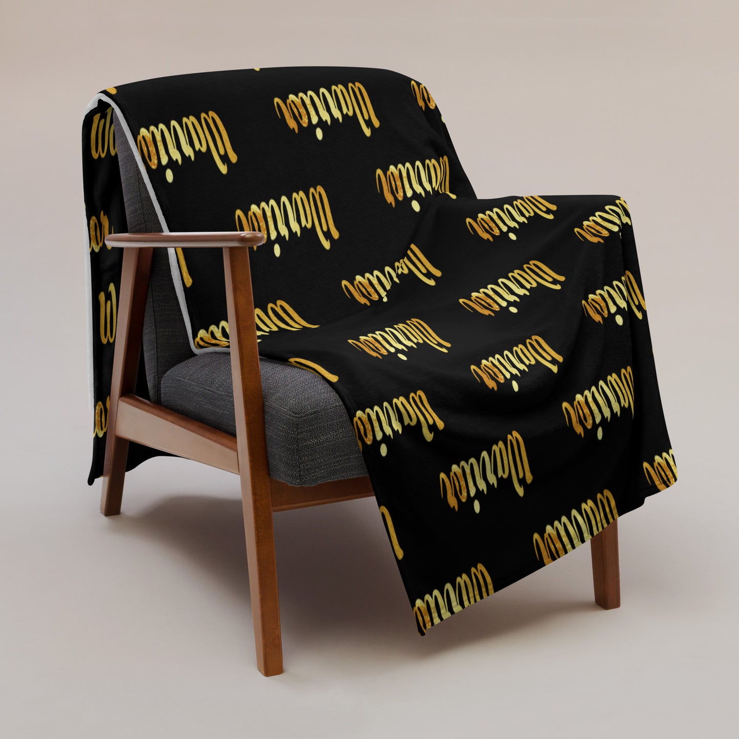 Gold and Bold Warrior Pattern - Throw Blanket