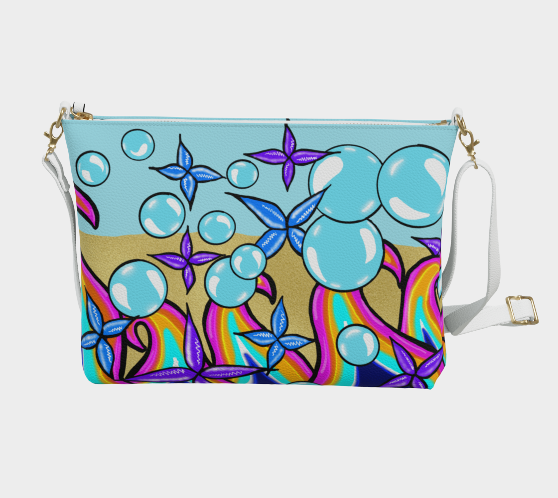 Bubble Rave - Vegan Leather Crossbody - Lt. Blue