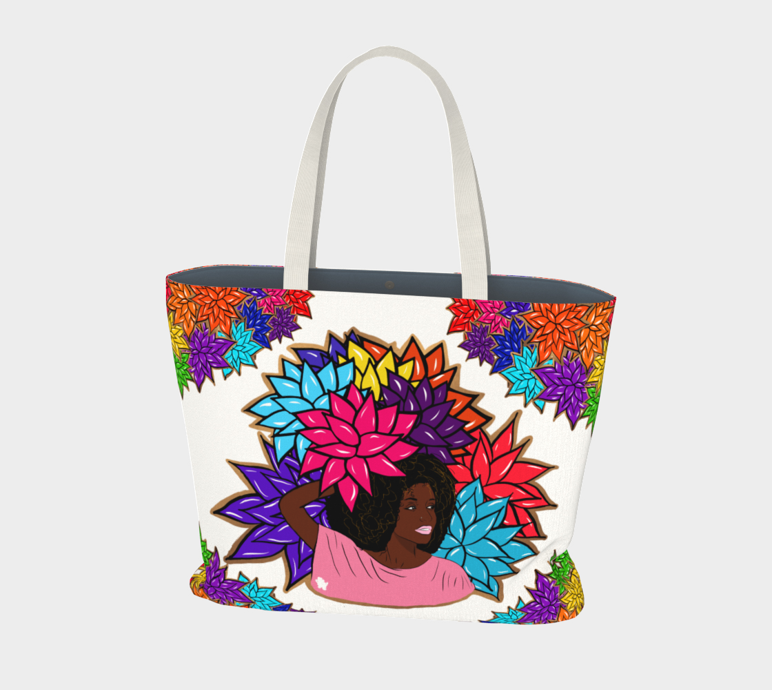 Beauty with Flowers - Large Tote Bag