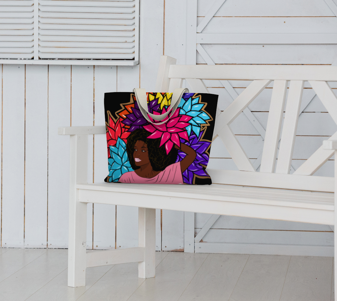Beauty with Flowers - Large Tote bag