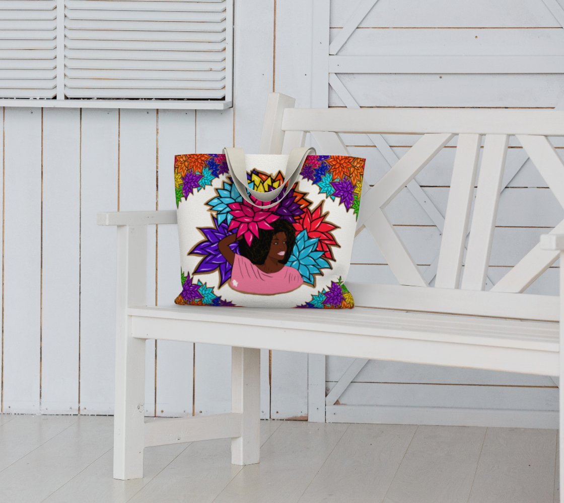 Beauty with Flowers - Large Tote Bag