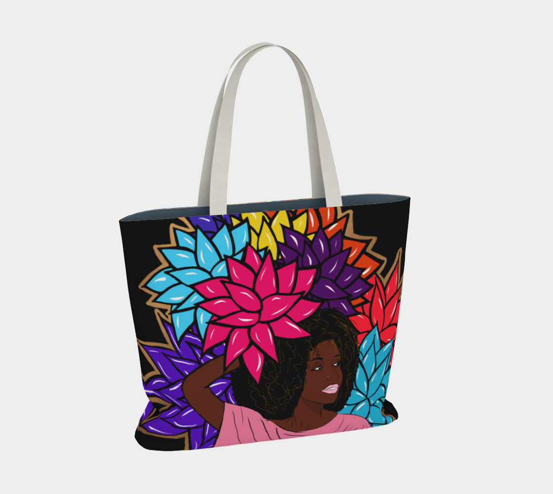 Beauty with Flowers - Large Tote bag