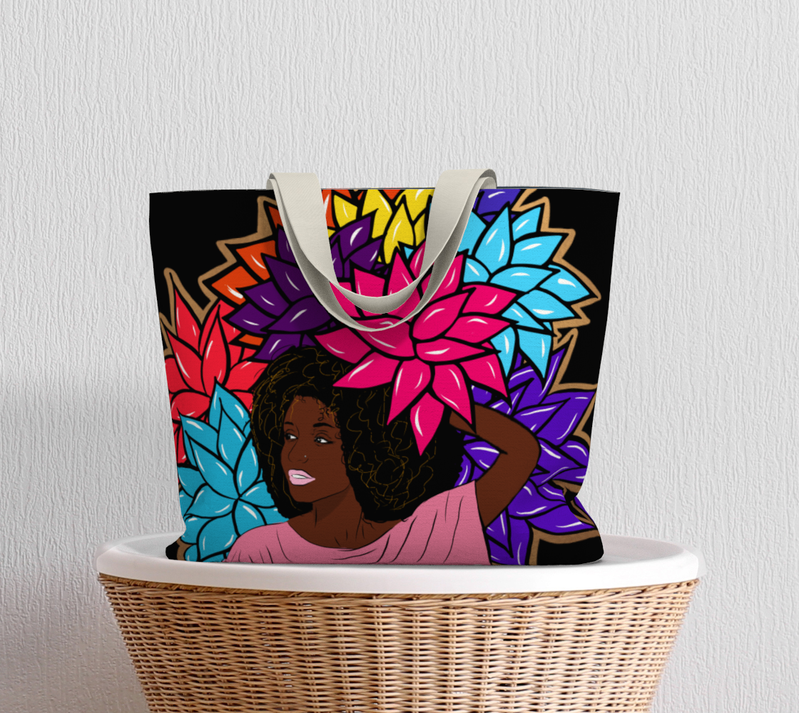 Beauty with Flowers Tote Bag