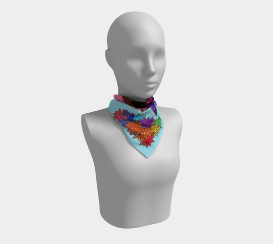 Beauty with Flowers - Square Scarf - lt. blue