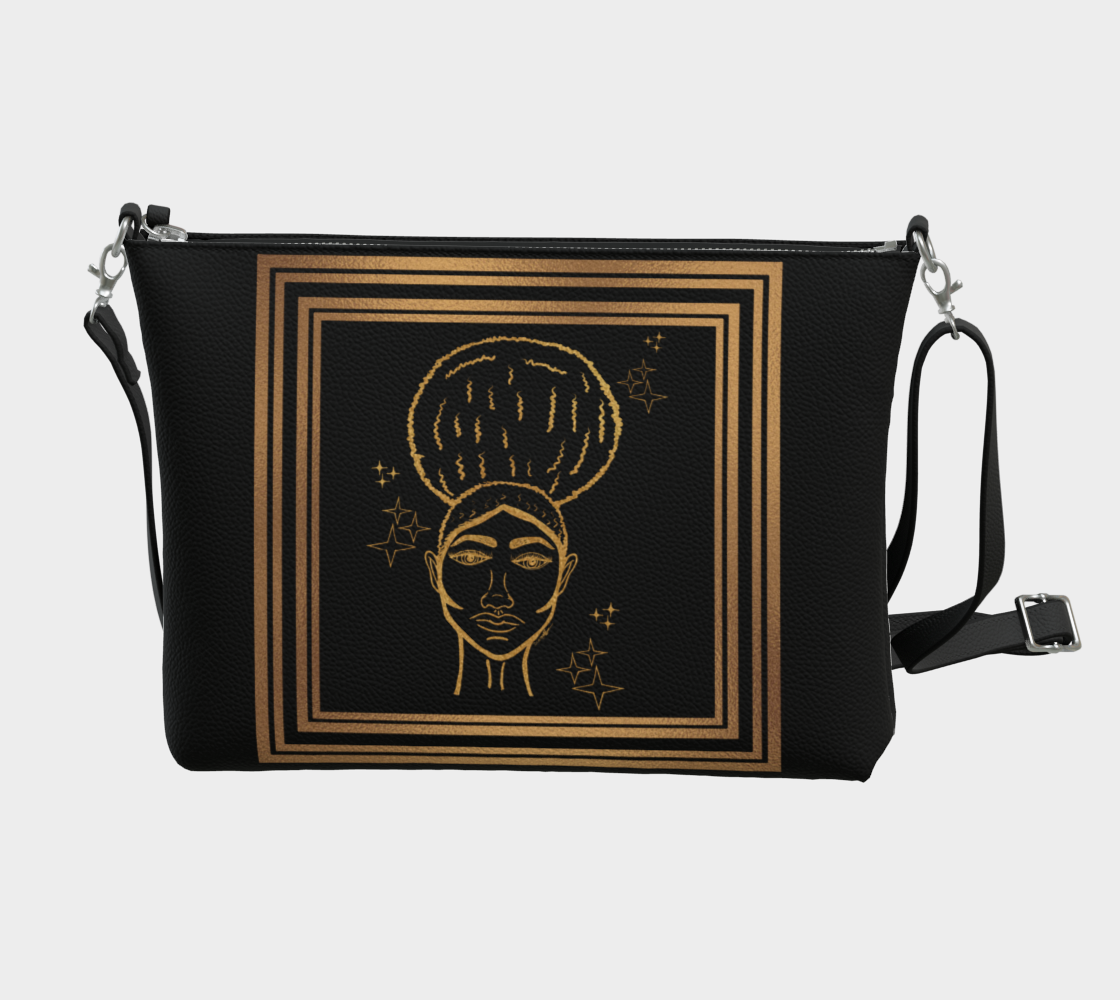 Afro Beauty Sparkle “Framed”- Vegan Leather Crossbody