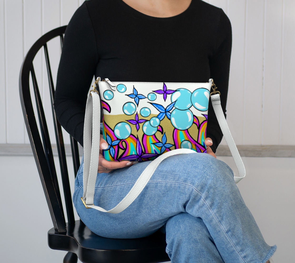 Bubble Rave - Vegan Leather Crossbody - white