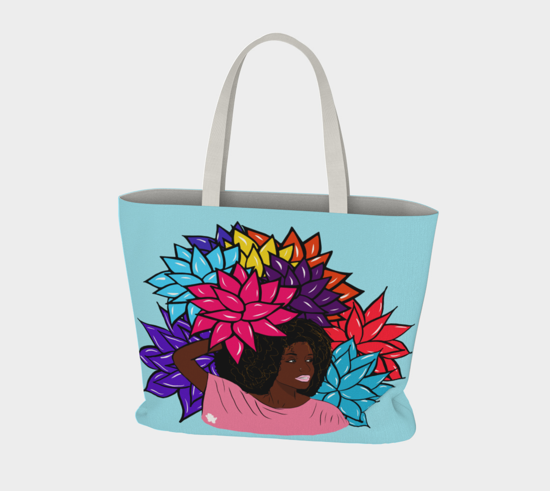Beauty with Flowers - Large Tote Bag