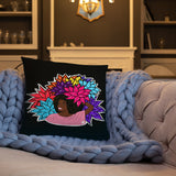 Beauty with Flowers - Throw Pillow