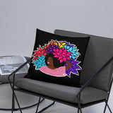Beauty with Flowers - Throw Pillow