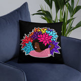 Beauty with Flowers - Throw Pillow