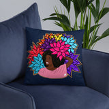Beauty with Flowers - Throw  Pillow