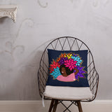 Beauty with Flowers - Throw  Pillow