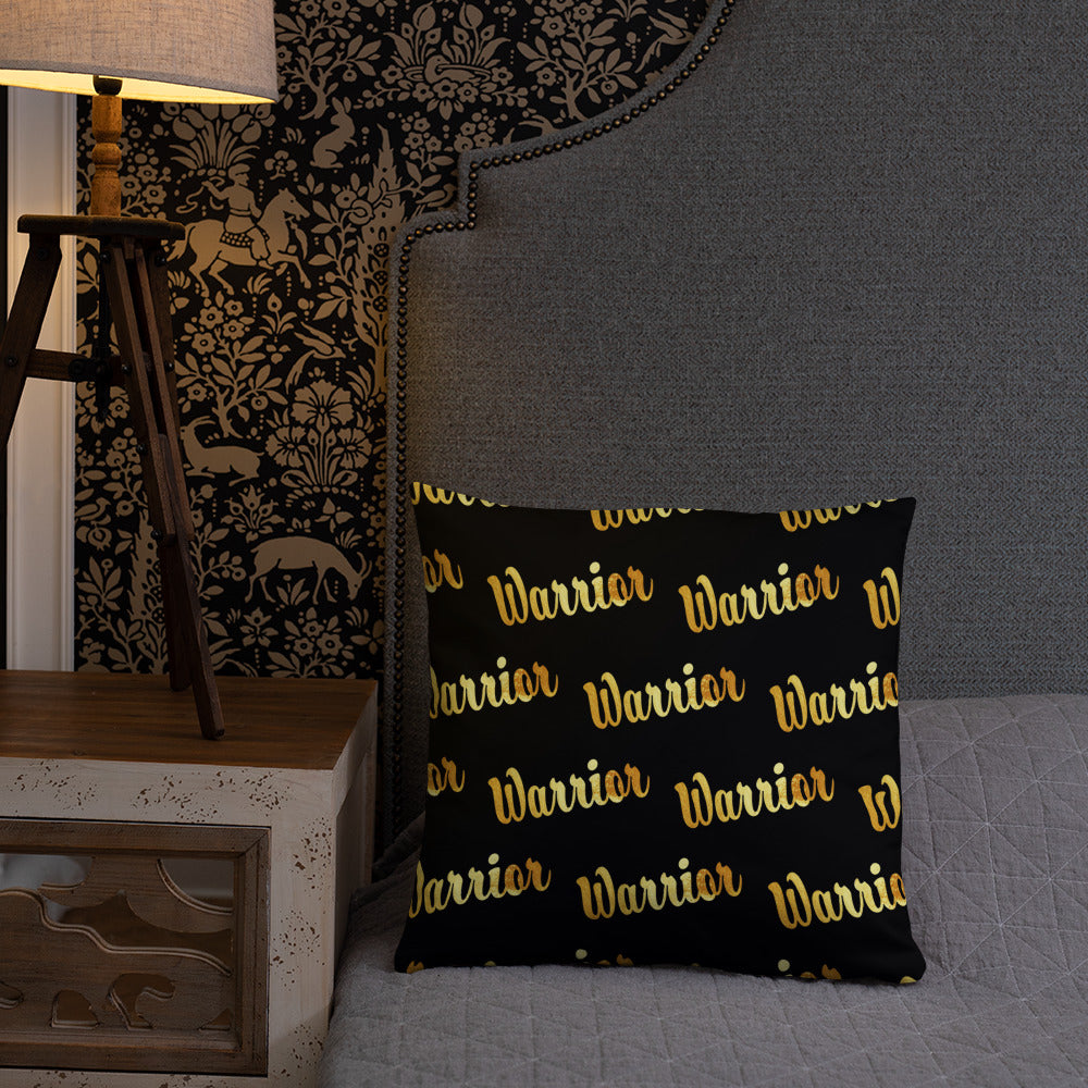 Gold and Bold Warrior - Throw Pillow