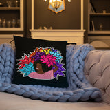 Beauty with Flowers - Throw Pillow