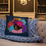 Beauty with Flowers - Throw  Pillow