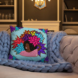 Beauty with Flowers - Throw Basic Pillow