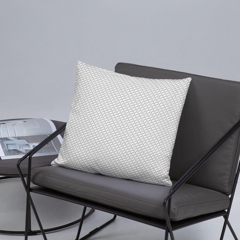 Beautiful Beloved Flourish (silver/white) - Throw Pillow