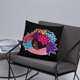 Beauty with Flowers - Throw Pillow