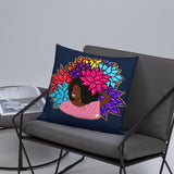Beauty with Flowers - Throw  Pillow