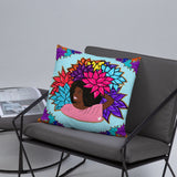 Beauty with Flowers - Throw Basic Pillow