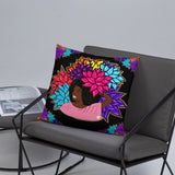 Beauty with Flowers - Throw Basic Pillow