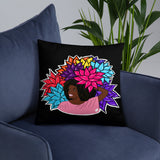 Beauty with Flowers - Throw Pillow