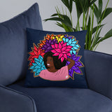 Beauty with Flowers - Throw  Pillow