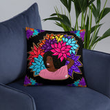 Beauty with Flowers - Throw Basic Pillow