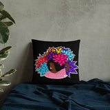 Beauty with Flowers - Throw Pillow