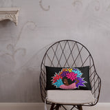 Beauty with Flowers - Throw Pillow