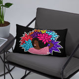 Beauty with Flowers - Throw Pillow