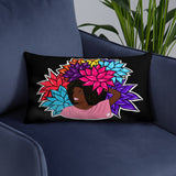 Beauty with Flowers - Throw Pillow