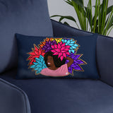Beauty with Flowers - Throw  Pillow