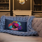 Beauty with Flowers - Throw  Pillow