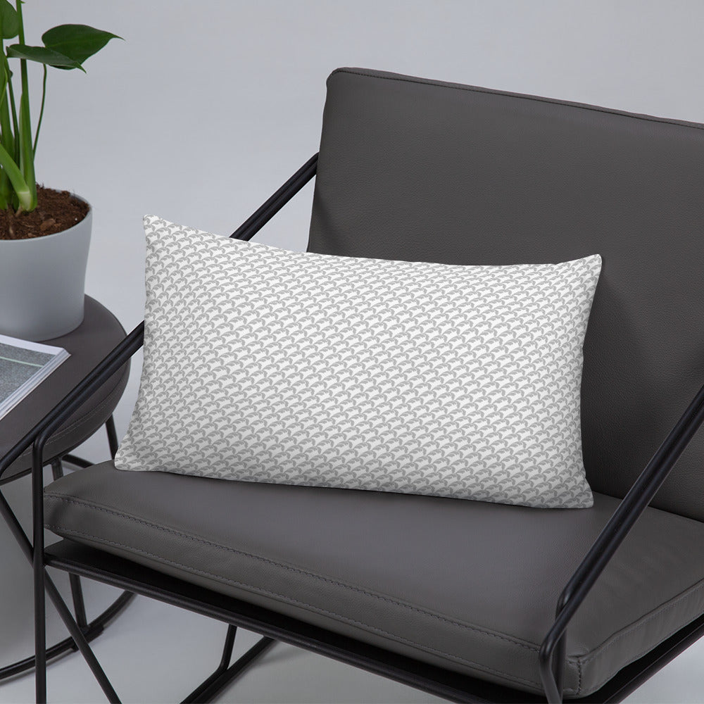 Beautiful Beloved Flourish (silver/white) - Throw Pillow
