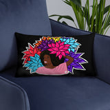 Beauty with Flowers - Throw Pillow