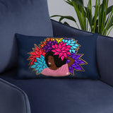 Beauty with Flowers - Throw  Pillow