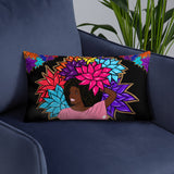 Beauty with Flowers - Throw Basic Pillow