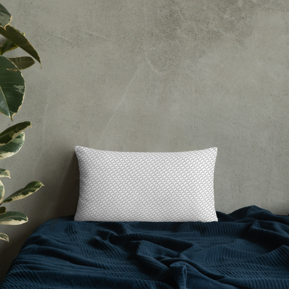 Beautiful Beloved Flourish (silver/white) - Throw Pillow