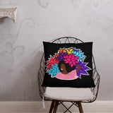 Beauty with Flowers - Throw Pillow