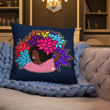 Beauty with Flowers - Throw  Pillow