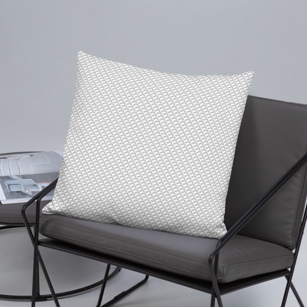 Beautiful Beloved Flourish (silver/white) - Throw Pillow