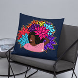 Beauty with Flowers - Throw  Pillow
