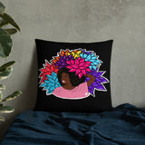 Beauty with Flowers - Throw Pillow