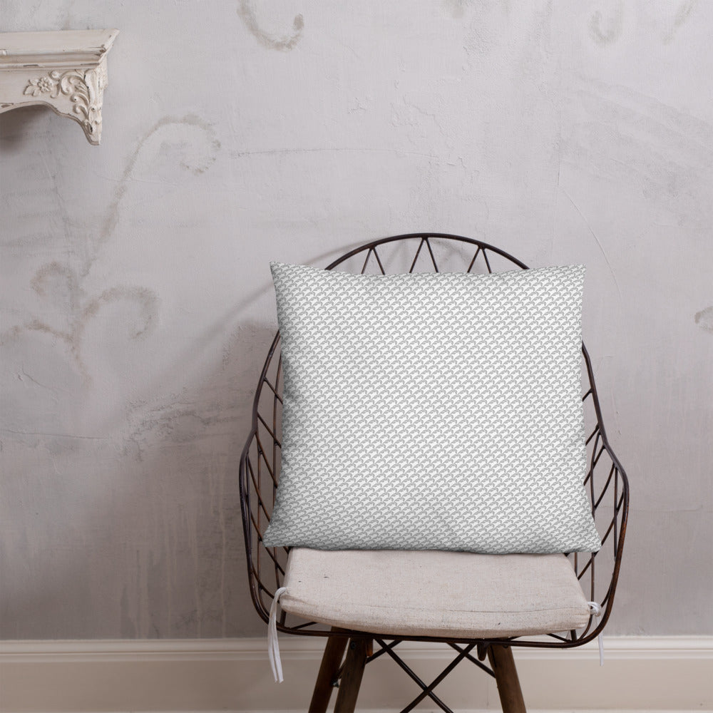 Beautiful Beloved Flourish (silver/white) - Throw Pillow