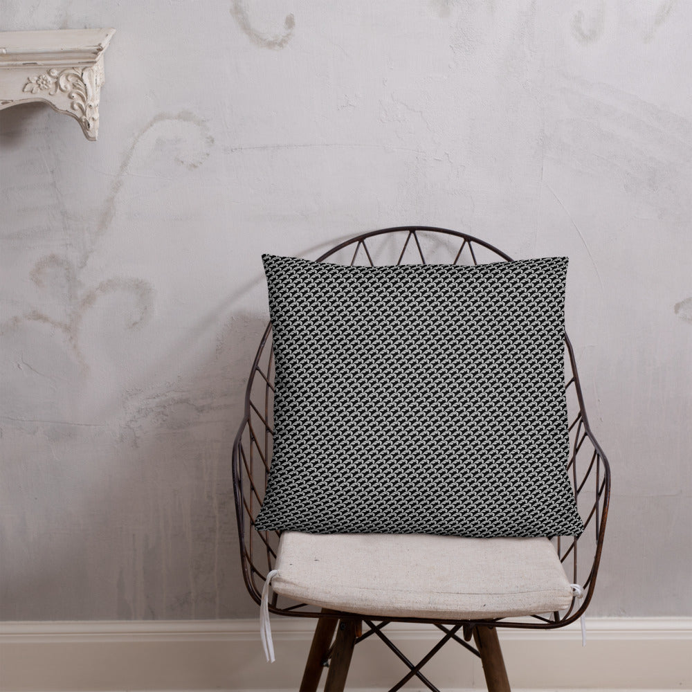 Beautiful Beloved Flourish (silver/black) - Throw Pillow