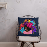 Beauty with Flowers - Throw  Pillow