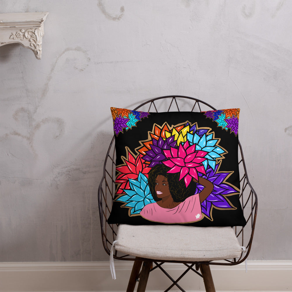 Beauty with Flowers - Throw Basic Pillow