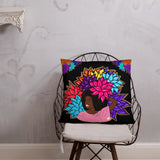 Beauty with Flowers - Throw Basic Pillow